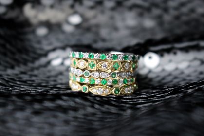 Stackable gemstone deals bands