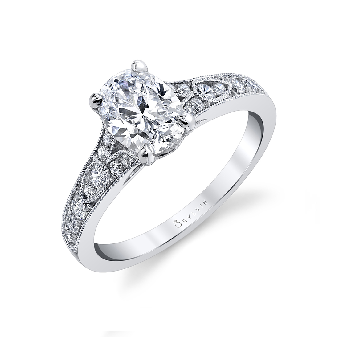 Oval Cut Vintage Inspired Engagement Ring Chereen Sylvie Jewelry