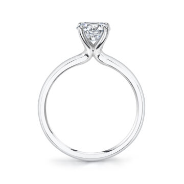 White Gold Round Cut Solitaire Engagement Ring - Dominique