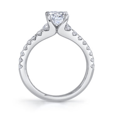 White Gold Round Cut Classic Engagement Ring - Jordane