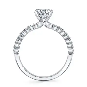 White Gold Round Classic Engagement Ring - Estelle