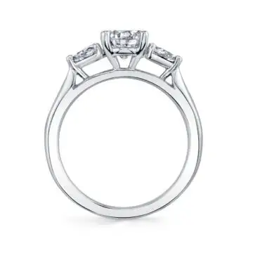 White Gold Marquise Cut Three Stone Engagement Ring - Martine