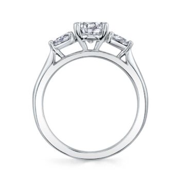 White Gold Pear Shaped 1.5 Ct Three Stone Engagement Ring - Martine