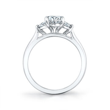 White Gold Three Stone Marquise Engagement Ring - Melisandre