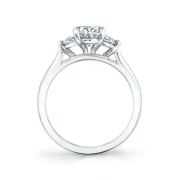 White Gold Three Stone Marquise Engagement Ring - Melisandre