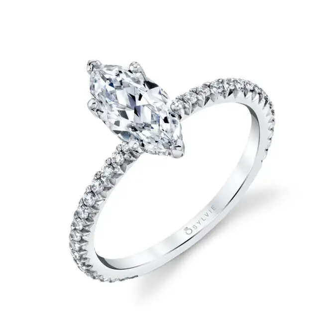 White Gold Marquise Cut Classic Engagement Ring