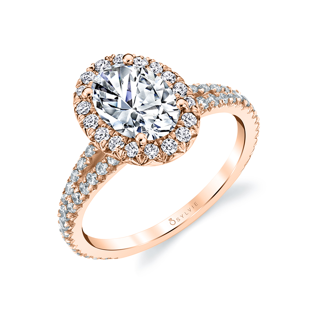 oval engagement ring with split shank