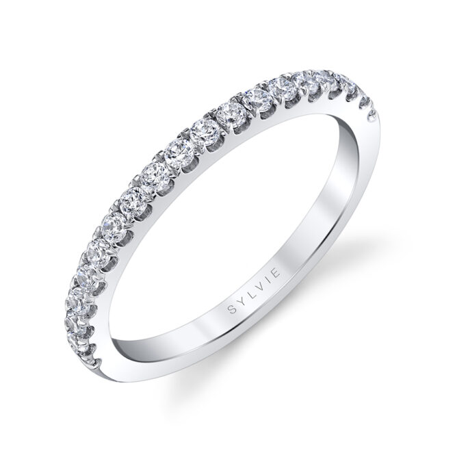 Round Cut Pave Wedding Band - Isla