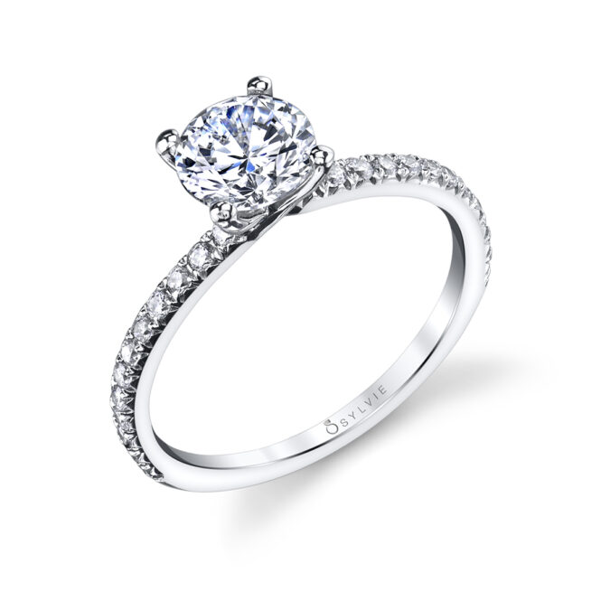 Classic Engagement Ring in white gold - Benedetta