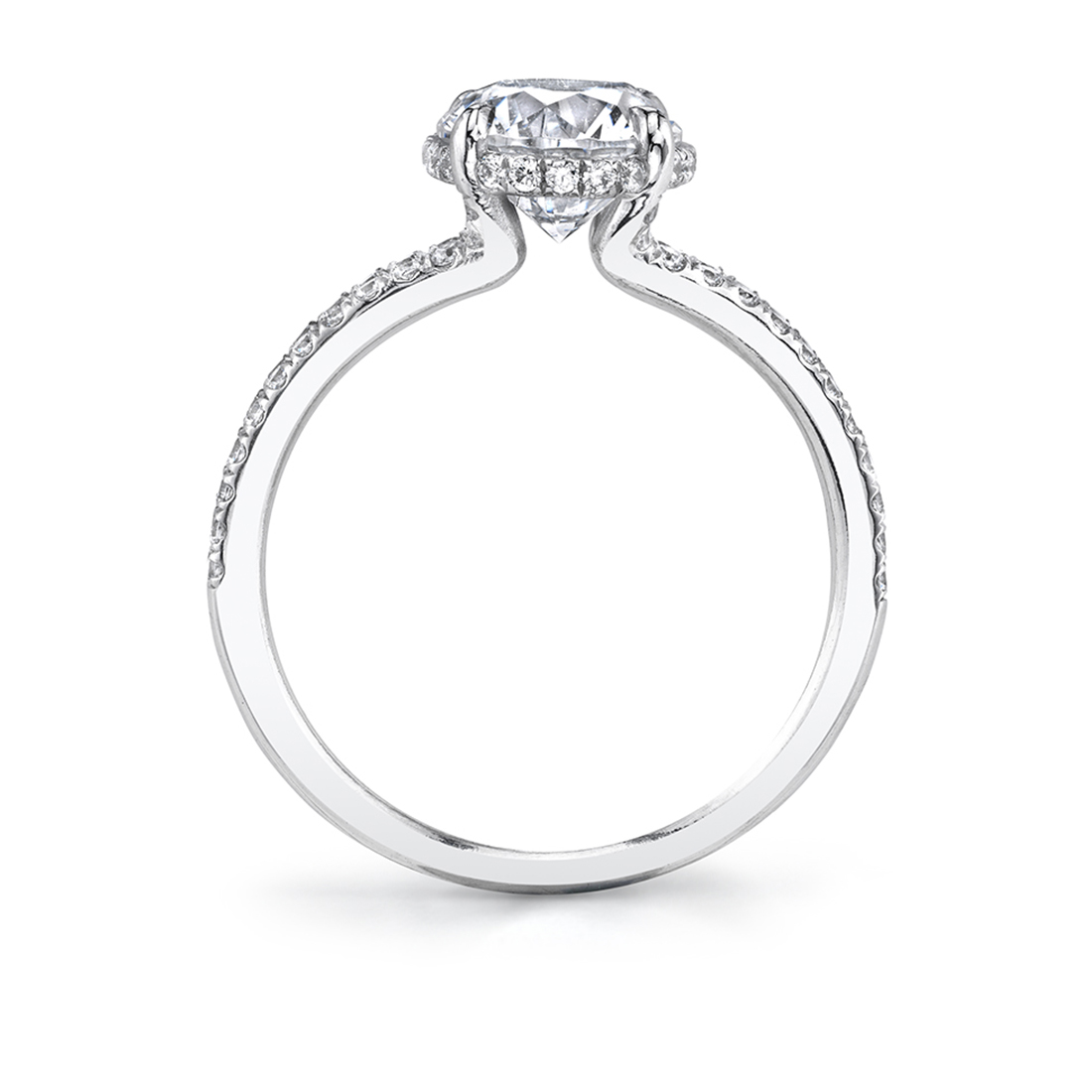 Profile Image of Hidden Halo Ring in White Gold - Serena