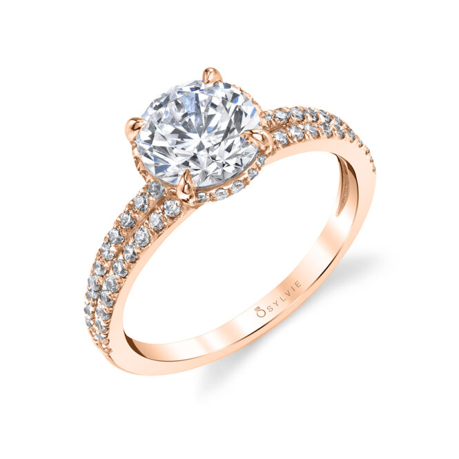 Hidden Halo Ring in Rose Gold - Serena