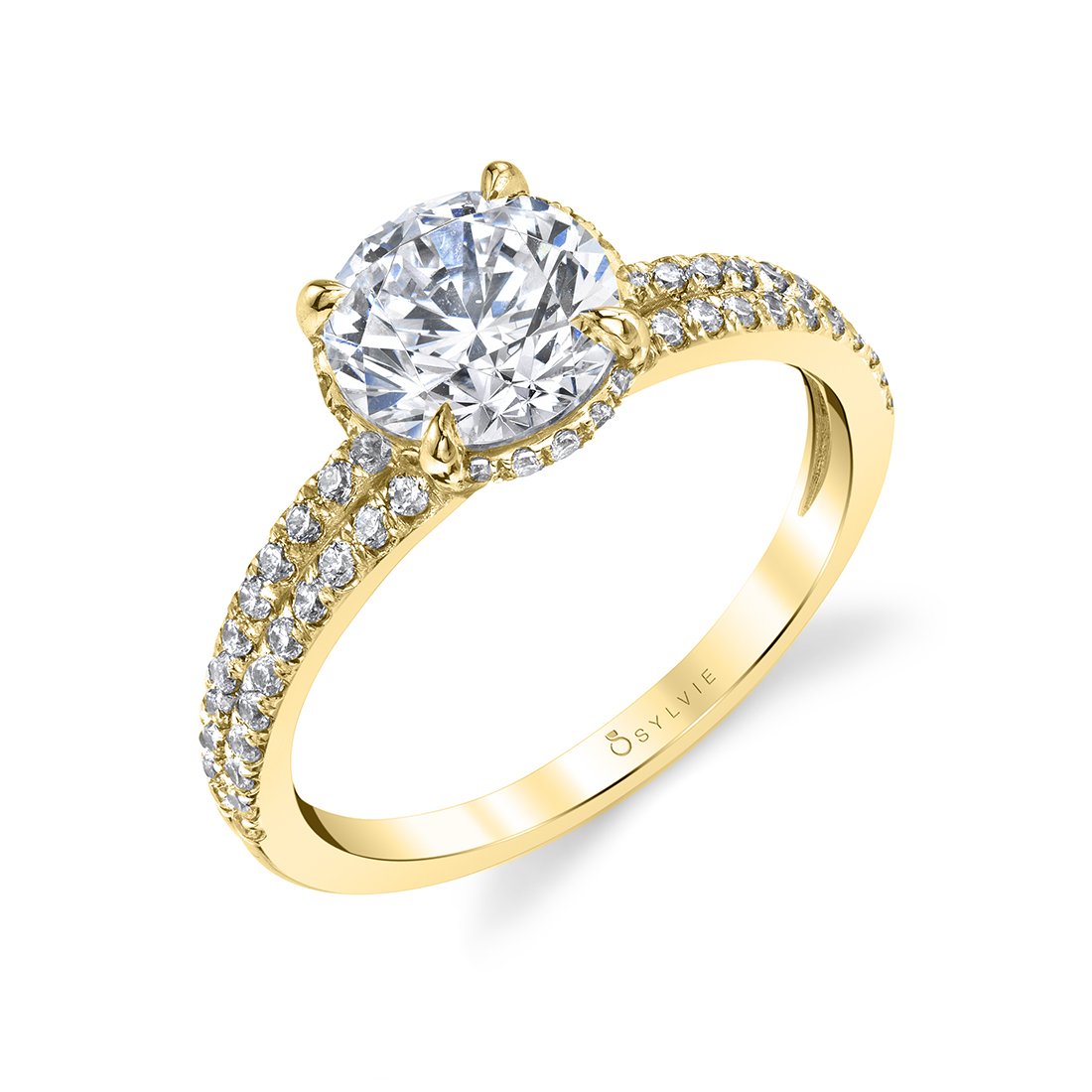 Hidden Halo Ring in Yellow Gold - Serena