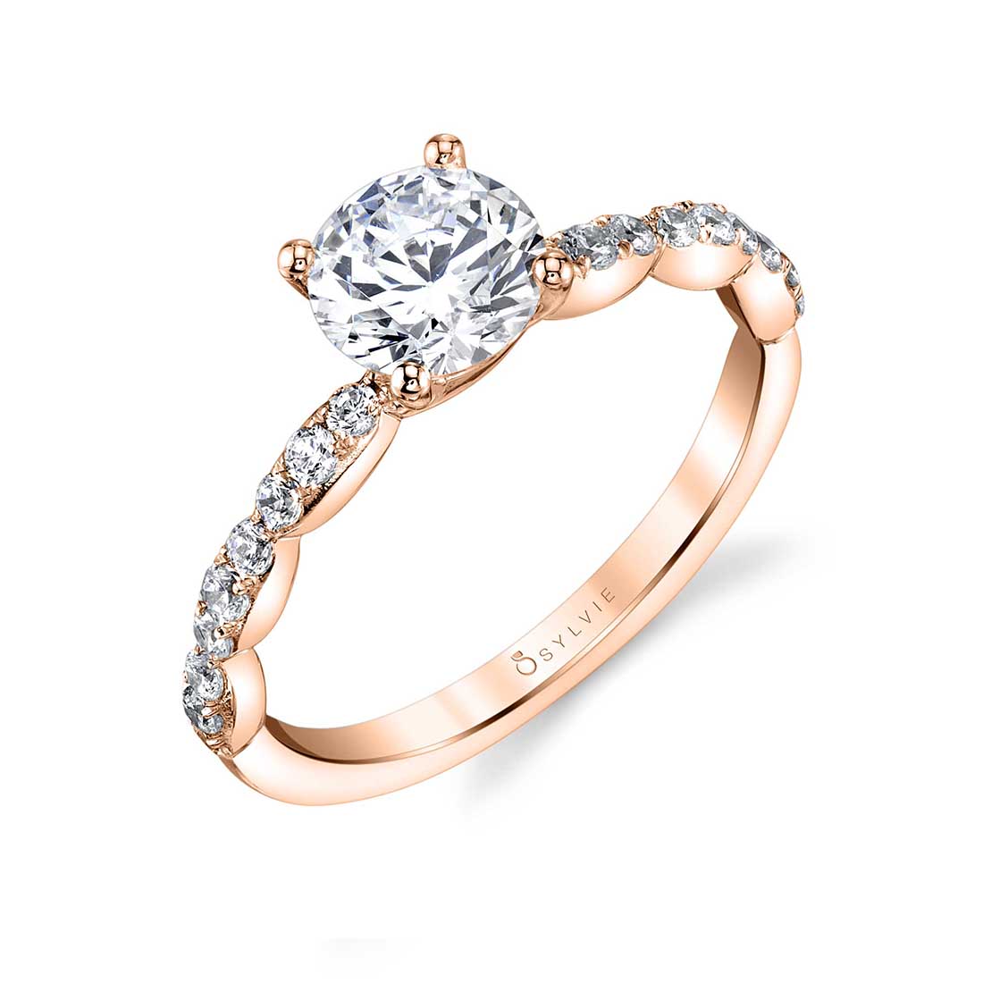 Simple Classic Engagement Ring in Rose Gold - Chiara