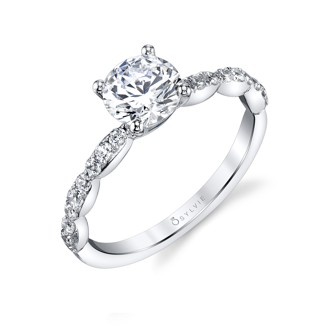 Simple Classic Engagement Ring in White Gold - Chiara