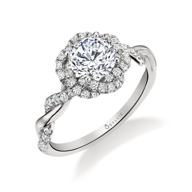 Round Cut Spiral Diamond Wedding Ring - Gabrielle