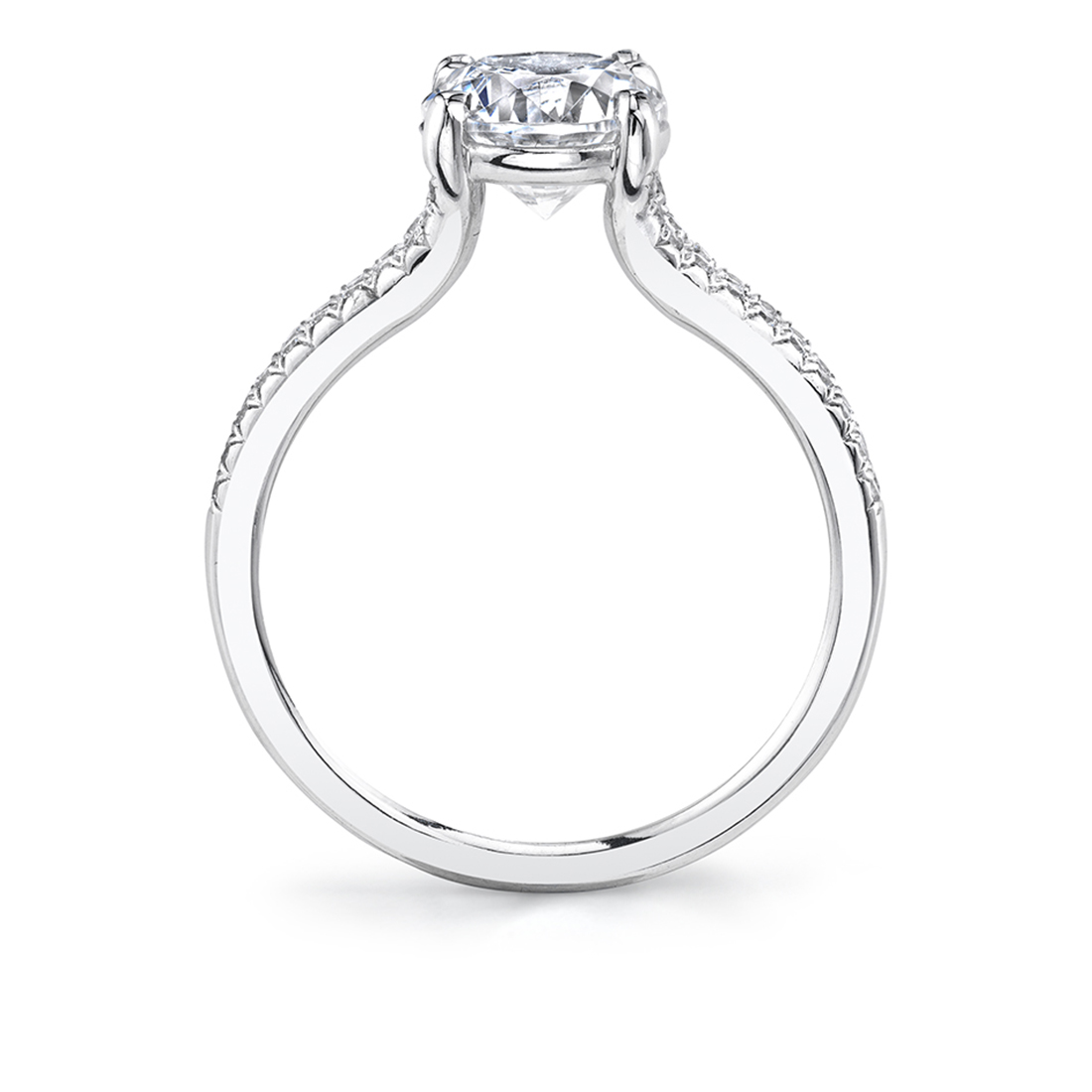 Profile Image of Split Band Engagement Ring in White Gold - Analia