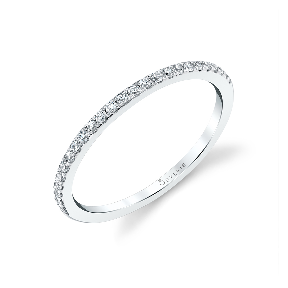 Thin Wedding Band in White Gold