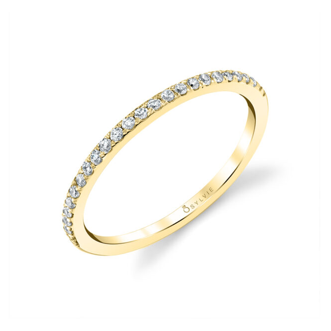 Thin Wedding Band in Yellow Gold