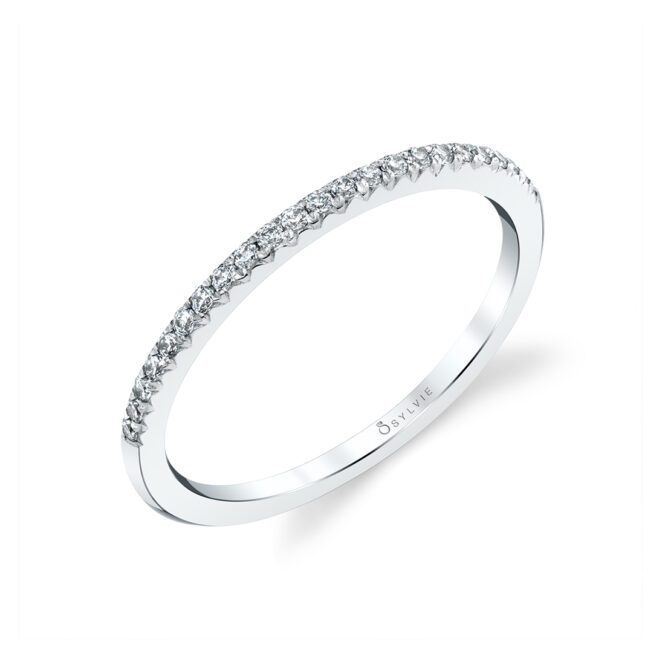 Thin Wedding Band in White Gold