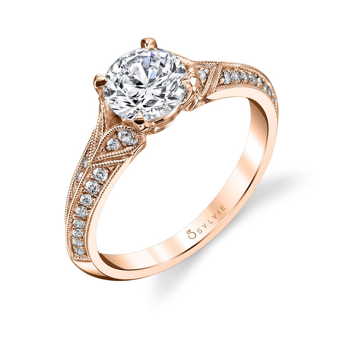 Unique Engagement Ring in Rose Gold - Arianna
