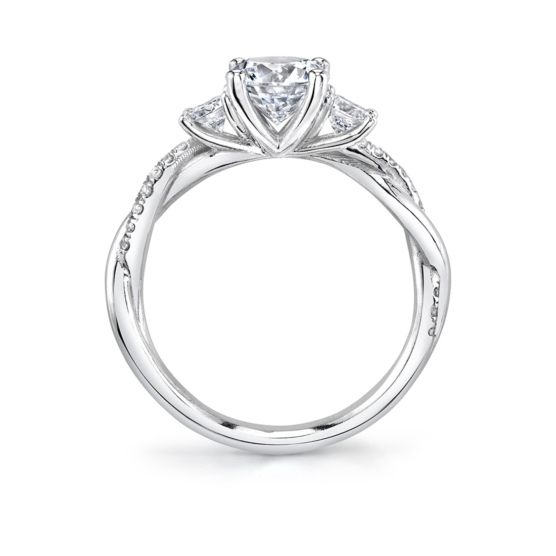 Round Salt and Pepper Diamond Engagement Ring Rose Gold 3 Stone Ring | La  More Design