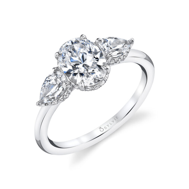 3 stone oval engagement ring 