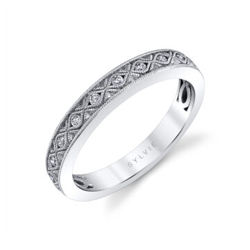 White Gold Antique Wedding Band