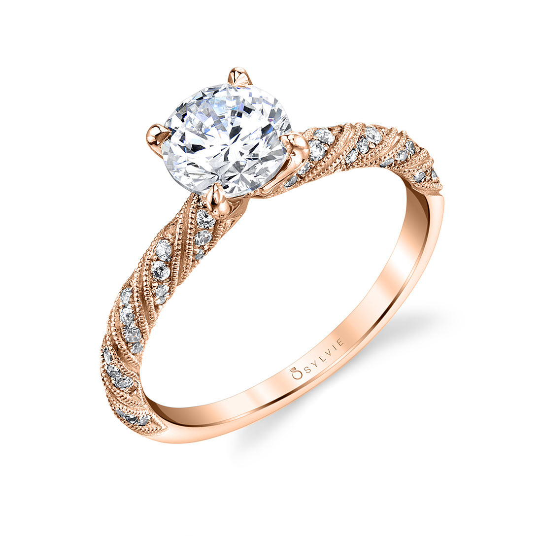 Beautiful Rose Gold Ruby (LCR) and Diamond Proposal Ring