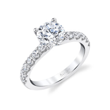 White Gold Classic Engagement Ring - Adoria