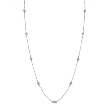 White Gold Diamonds by the Yard Necklace - .30 Carats