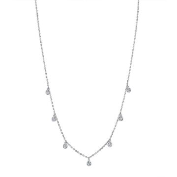 White Gold Diamonds by the Yard Necklace - 1.05 Carats