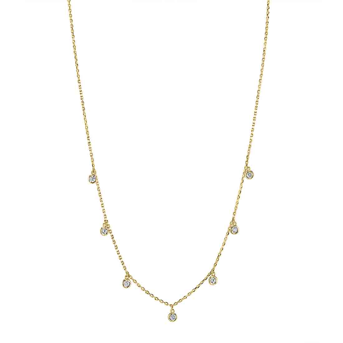 14k White Gold Diamonds by the Yard Necklace