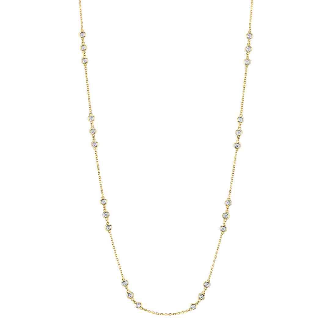 Tiffany and Co. Elsa Peretti Diamond by the Yard 18k Yellow Gold Neckl –  FabOn5th.com