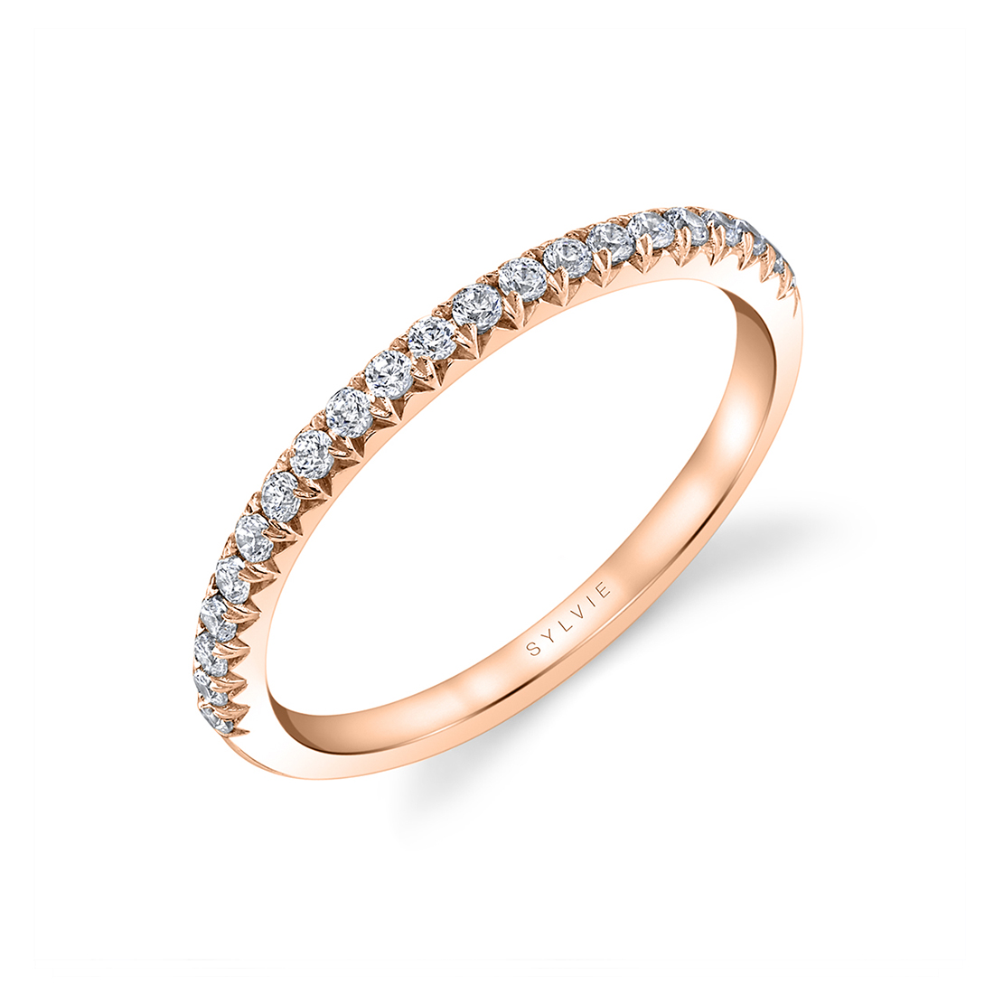 Fishtail Wedding Band in Rose Gold