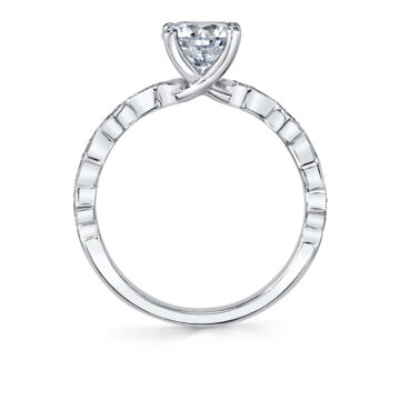 White Gold Modern Engagement Ring - Darcy