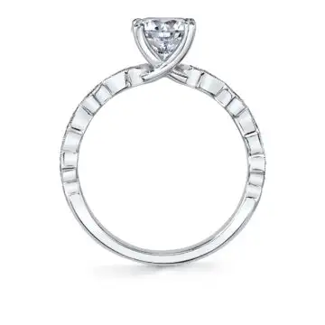 White Gold Modern Engagement Ring - Darcy
