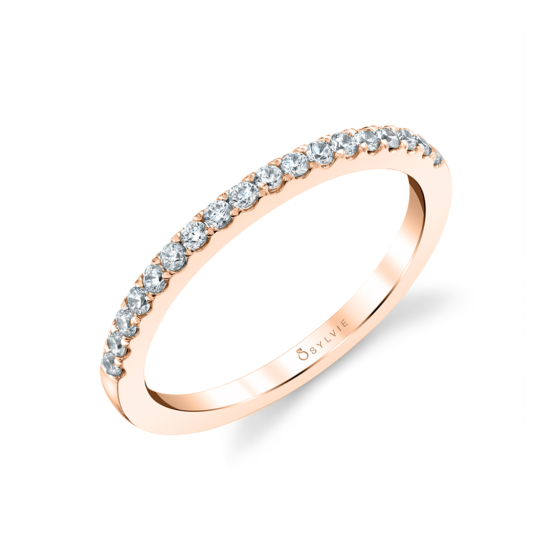 Pave Wedding Band in Rose Gold