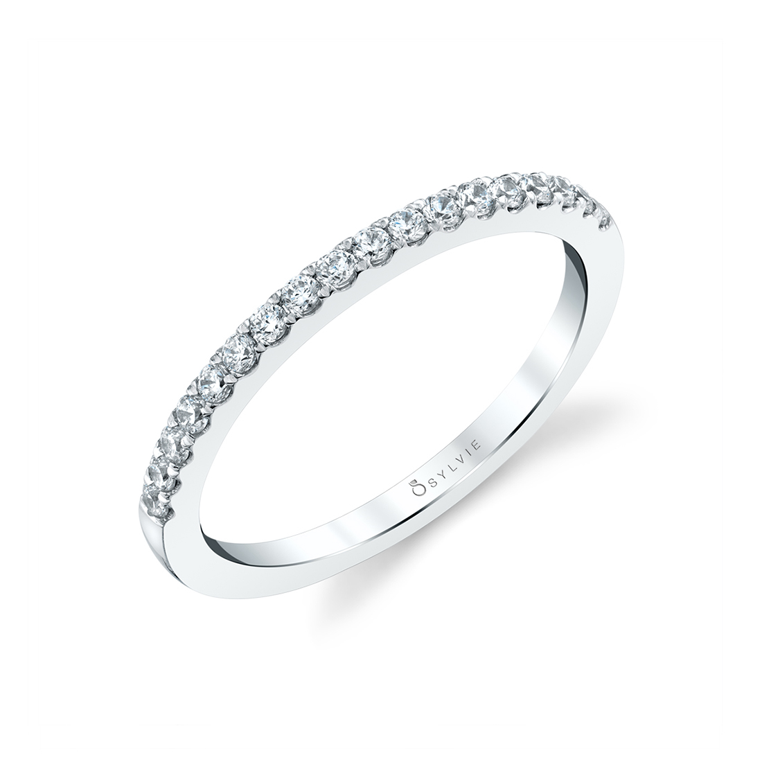Pave Wedding Band in White Gold