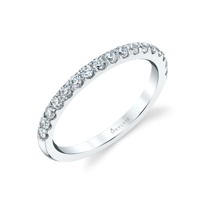 Round Cut Shared Prong Wedding Band - Tasya