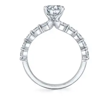 White Gold Oval Cut Single Prong Engagement Ring - Karol