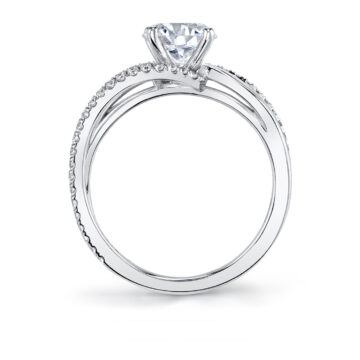 White Gold Split Band Engagement Ring - Flavia