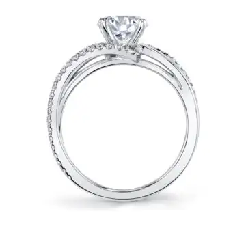 White Gold Split Band Engagement Ring - Flavia