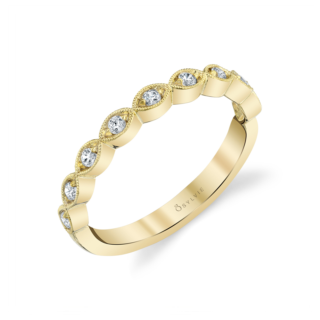 Stackable Diamond Ring in Yellow Gold