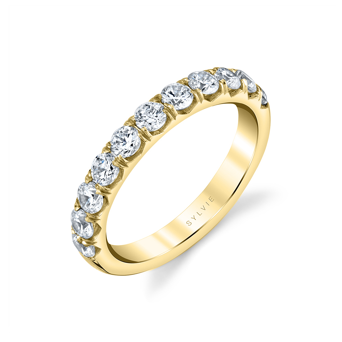 Thick Diamond Band in Yellow Gold