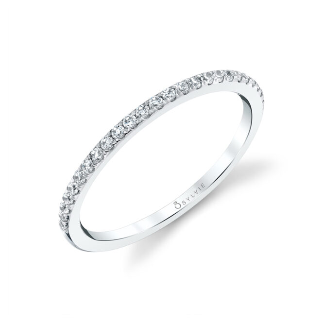 Thin Diamond Band in White Gold