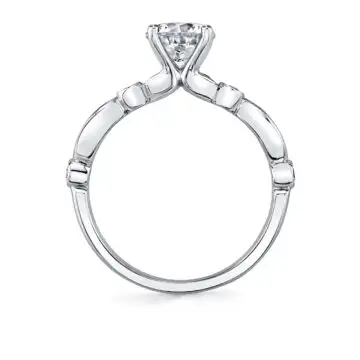 White Gold Unique Engagement Ring - Maya
