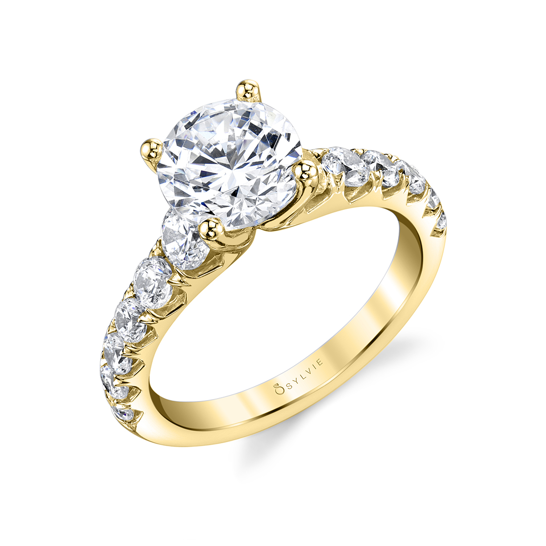 Profile Image of Wide Band Engagement Ring in Yellow Gold - Andrea