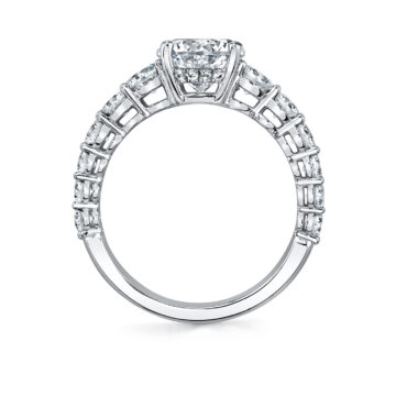 White Gold Engagement Ring with Wide Band - Ingrid