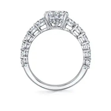 White Gold Engagement Ring with Wide Band - Ingrid