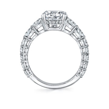 White Gold Engagement Ring with Extra Wide Band - Lavinia